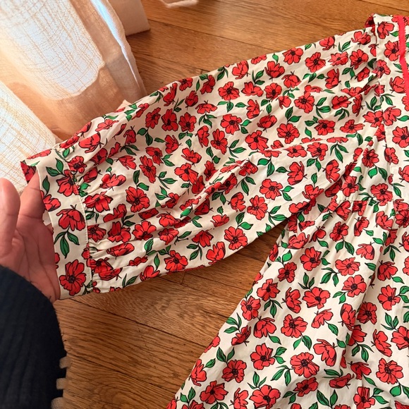 Entro Red and Green Floral baby doll dress - Picture 5 of 11